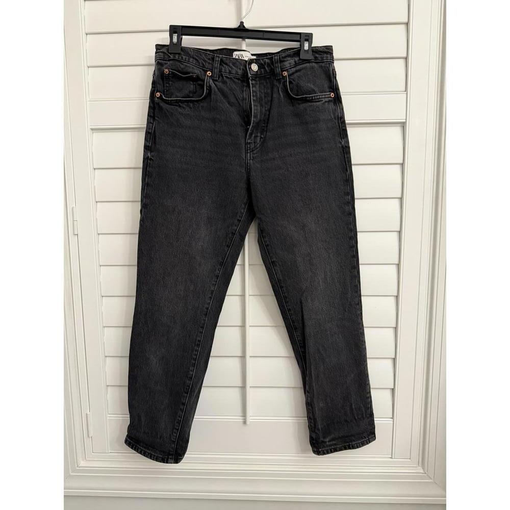 Zara black‎ straight leg jeans size 8